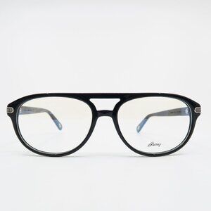 Brioni BR 0043O 001 56mm Black with Silver Pattern Design, New Men's Eyeglasses.